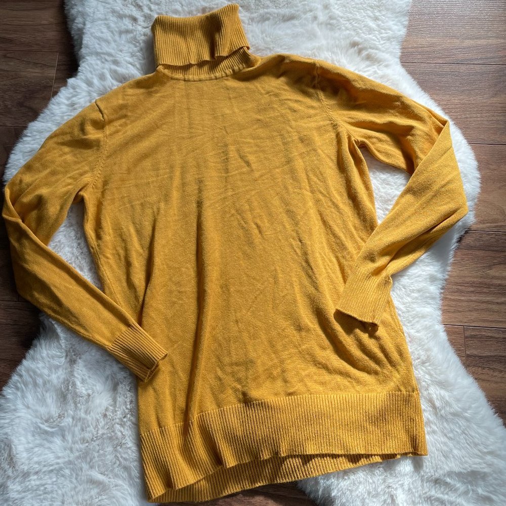 Mustard Yellow Knit Turtleneck Top